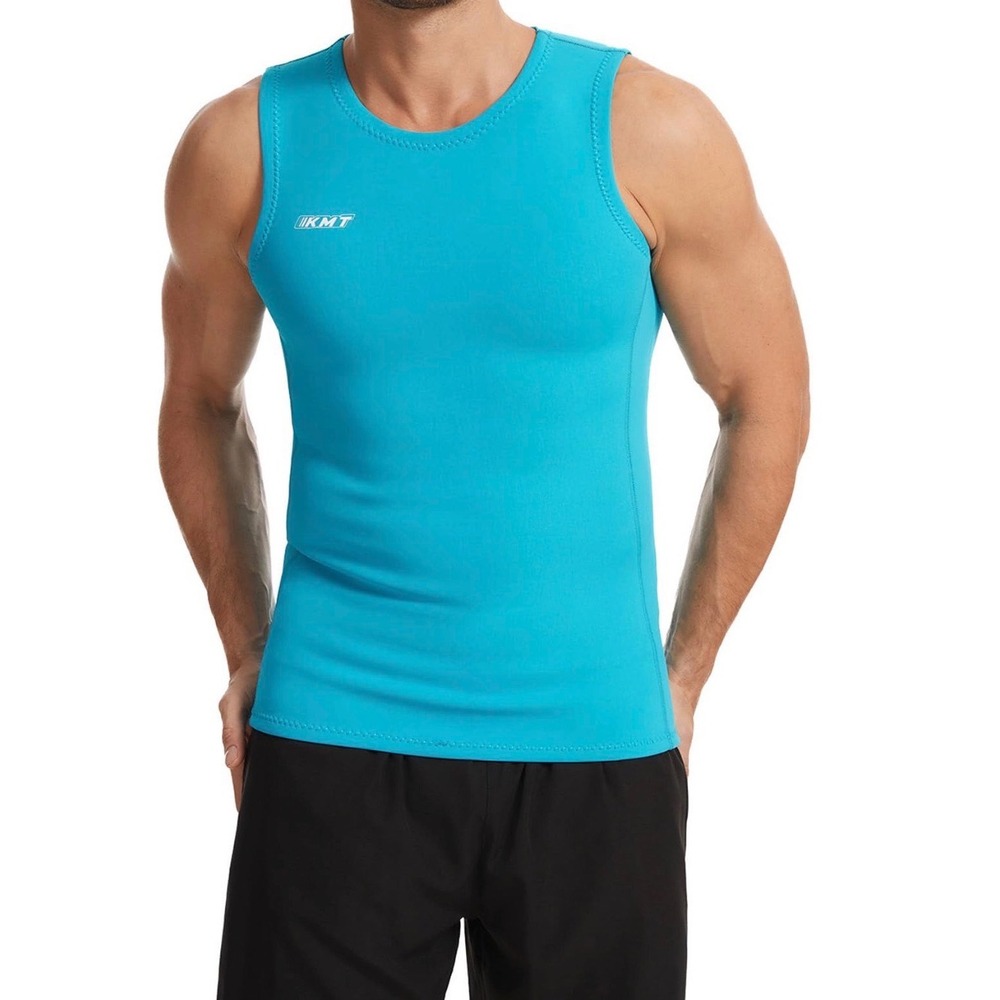 KMT Wetsuit Vest Mens XL Blue Excellent 2mm Neoprene Sleeveless Top